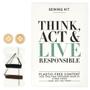 Think, Act Sysæt, Think, Act & Live Responsible, 9,5x6,5x0,2cm, med nål, sikkerhedsnål, tråd og knapper