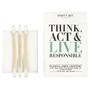 Think, Act Hygiejnesæt, Think, Act & Live Responsible, 9,5x6,5x0,3cm, med 3 vatpinde og 3 vatrondeller