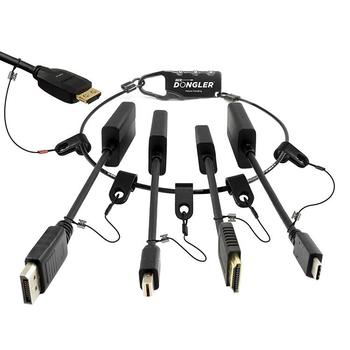 SCP DO-L001 | The Dongler Adapter Ring | DP | Mini-DP | HDMI | USB-C - HDMI | Max 3840x2160 60Hz 4:4:4 | Black | 10cm (DO-L001)