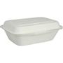 ABENA Takeaway boks, 18,5x13,59x6,5cm, 450 ml, hvid, sukkerrør, 1-rums, med hængslet låg