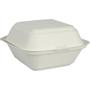 ABENA Takeaway boks, 14,49x14,9x8cm, hvid, sukkerrør, 1-rums, 1.700 ml, med hængslet låg