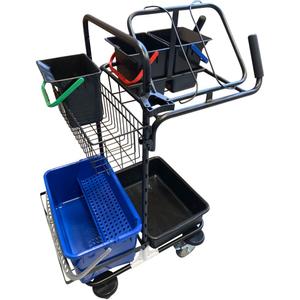 _ Rengøringsvogn,  mellem, 870x510x1180mm,  sort, jern, til drypsystem,  med tilbehør *Denne vare tages ikke retur* (1999900084)