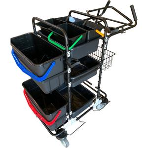 _ Rengøringsvogn,  stor, 1160x510x1180mm,  sort, jern, til mikrofibersystem,  med tilbehør *Denne vare tages ikke retur* (1999900056)