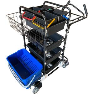 _ Rengøringsvogn,  stor, 1320x510x1180mm,  sort, jern, til drypsystem,  med tilbehør *Denne vare tages ikke retur* (1999900085)
