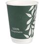 ABENA Kaffebæger Green Leaves, ABENA Gastro, 11,2cm, Ø9cm, 36 cl, 40 cl, grøn, CPLA/pap, 12 oz, double wall