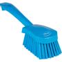 Vikan Opvaskebørste, Vikan, 27cm, blå, polyester/PP/rustfrit stål, m/kort skaft, blød *Denne vare tages ikke retur*