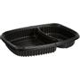 _ Plastbakke, 25,5x19x4,5cm, 1250 ml, 1093 ml, sort, PP, 2-rums, 678/415 ml, take away