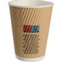 ABENA Kaffebæger, 11cm, Ø9cm, 36 cl, 40 cl, brun, pap/PE, 12 oz, ripple wall light