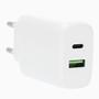 GEAR Charger 220V 1xUSB-C + 1xUSB-A PD/PPS 25W  + 18W QC White