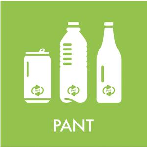 _ Piktogram,  6x6cm, grøn, folie, til pant, selvklæbende (1000028921)