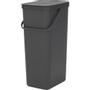 BRABANTIA Affaldsspand,  Brabantia Sort & Go, grå, plast, 40 l, ekskl. vægbeslag *Denne vare tages ikke retur*