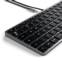 SATECHI Slim W1 Tastatur Designet for Mac & iOS, nordisk layout, USB-C, baklyste taster (ST-UCSW1M-ND)