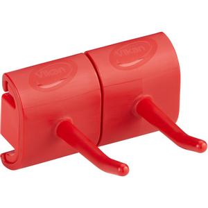 VIKAN Vægophæng til redskaber,  Vikan, 8, 3x7, 8x4, 8cm,  rød, PP/TPE, dobbeltkrogs modul *Denne vare tages ikke retur* (199990459301*10)