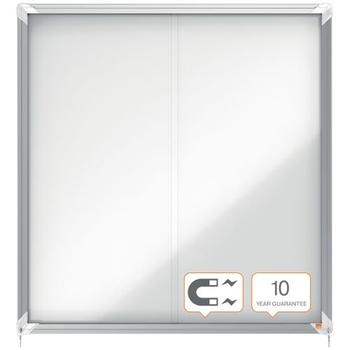 NOBO Innglasset Tavle med skyvedører for innendørsbruk 12xA4 Magnetisk Hvit (1902570)