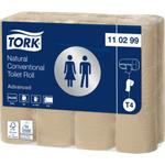 Toiletpapir,  Tork T4 Advanced, Natur, 2-lags, 34,7m x 9,9cm, Ø10,4cm, lysebrun, genanvendt papir