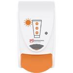 Dispenser,  SCJ Professional Sun Protect, 1000 ml, hvid, plast, manuel, med orange knap,1,0 ml pr. dosering *Denne vare tages ikke retur*