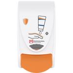 Dispenser,  SCJ Professional Protect, 1000 ml, hvid, plast, manuel, med orange knap,1,0 ml pr. dosering *Denne vare tages ikke retur*