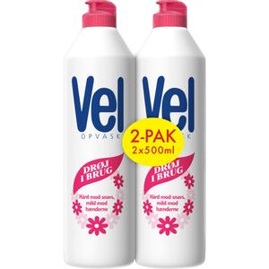 Vel Håndopvask,  Vel Regular, 1000 ml, 2x500 ml, med farve og parfume (1999915964*18)