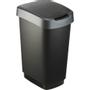 Rotho Affaldsspand,  Rotho Twist, sort, plast, 25 l, sort låg med sølv kant, til kildesortering