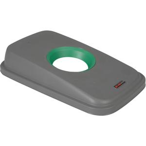 Rotho Låg, Rotho Selecto, 49x29x9cm,  grå, PP, med grøn rund åbning (101000126601)