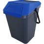 EasyMax Affaldsspand, EasyMax, grå, plast, 45 l, med blå låg, stabelbar