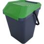 EasyMax Affaldsspand, EasyMax, grå, plast, 45 l, med grøn låg, stabelbar