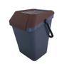 EasyMax Affaldsspand, EasyMax, grå, plast, 45 l, med brun låg, stabelbar