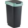 Rotho Affaldsspand,  Rotho Twist, sort, plast, 25 l, sort låg med grøn kant, til kildesortering