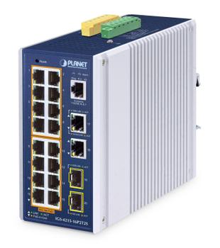 PLANET IP30 Industrial L2/L4 16-Port  (IGS-4215-16P2T2S)