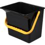 _ Inventarspand,  21x24x22cm,  6 l, sort, plast, med gul hank