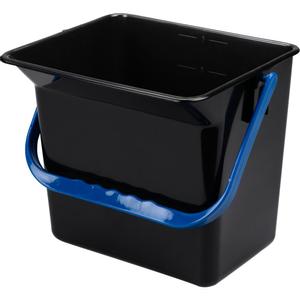 _ Inventarspand,  21x24x22cm,  6 l, sort, plast, med blå hank (1999900065*50)