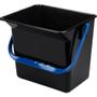 _ Inventarspand,  21x24x22cm,  6 l, sort, plast, med blå hank