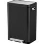 EKO Pedalspand,  EKO X-Cube, sort mat, rustfrit stål, 45 l, plast inderspande,  tætsluttende låg, soft close, fingeraftryksfri