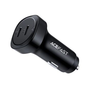 Acefast Car charger 2x USB-C, 72W, PPS, PD, QC3.0, AFC, FCP - Black (6974316280361)