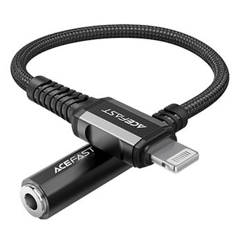 Acefast Audio cable Lightning to 3,5mm AUX mini jack (female) MFI, 18cm - Black (6974316280569)