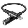 Acefast Audio cable Lightning to 3,5mm AUX mini jack (female) MFI, 18cm - Black