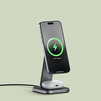 SATECHI 2-in-1 Foldable Qi2 Wireless Charging Stand Sort (ST-Q21FM)