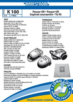 HANESTRÖM Vacuum cleaner bags K100 (K100)