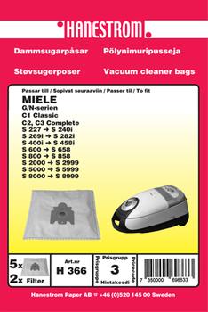 HANESTRÖM Dammsugarpåsar MIELE S 5000- S 5999 (H366)