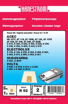 HANESTRÖM Dammsugarpåsar VOLTA U 250-U 280 (H92)