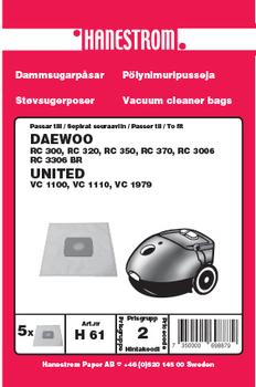 HANESTRÖM Dammsugarpåsar UNITED, DAEWOO RC 300 (H61)