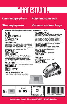 HANESTRÖM Dammsugarpåsar DAEWOO RC 705, SAMSUNG (H62)