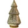 ABENA LED træ, 15x28,5cm, guld, glas, med 10 LED lys og timerfunktion