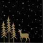 ABENA Middagsserviet, Golden Winter, 1/4 fold, 40x40cm, sort, airlaid