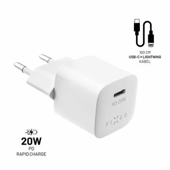 FIXED Mini Charger USB-C PD 20W + USB-C/ Lightning White (FIXC20M-CL-WH)