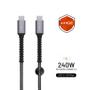 FIXED ARMOR series 240W USB-C/C braided cable 1.2m Grey