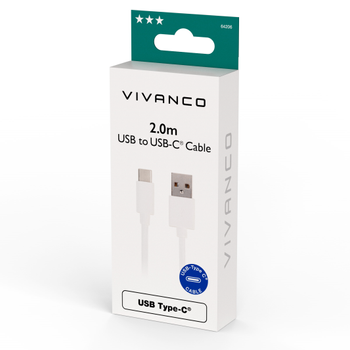 VIVANCO USB-C to USB-A 2.0 cable 2m White (64206)
