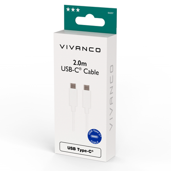 VIVANCO USB-C to USB-C 2.0 cable 2m White (64207)