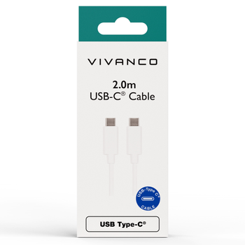 VIVANCO USB-C to USB-C 2.0 cable 2m White (64207)