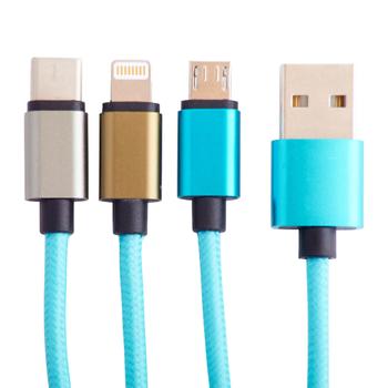 SQUISHMALLOWS Chargercable 1.2m Tat 3in1 USB-C/ Micro/ Lightning (CBSQM-3IN1-TATIANA)